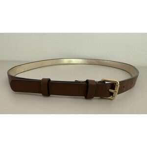 Boden Brown Leather Skinny Belt 3/4" Wide Women Size S *With Leather Creases